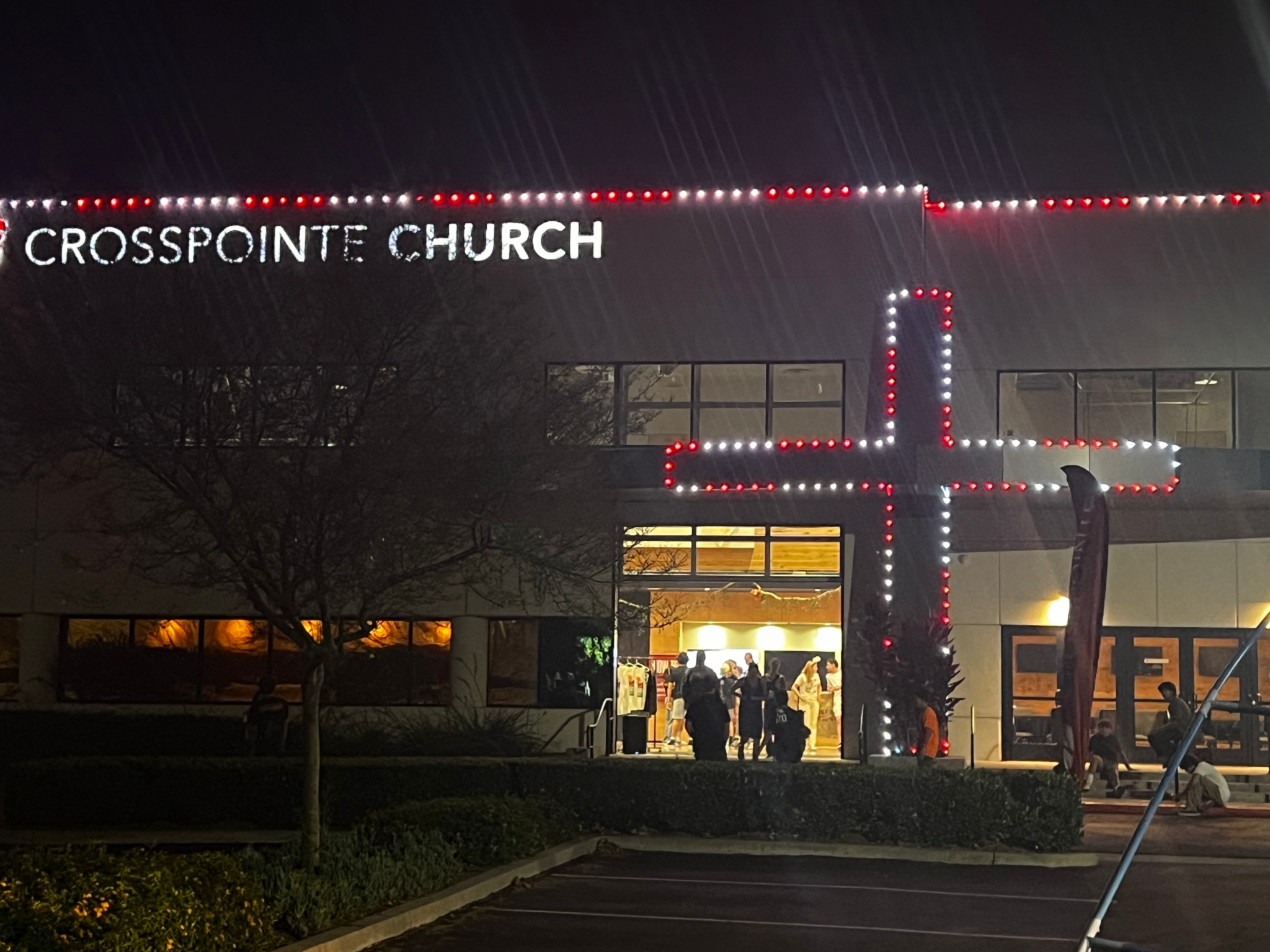 Red & White Cross and Signage